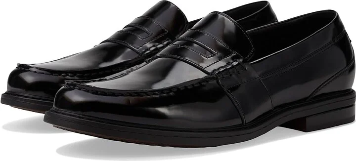Nunn Bush Lincoln Penny Loafer Men's Slip-on Dress Shoes Black Polished : 8 M (D), Leather