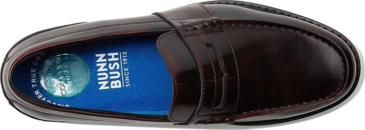 Nunn Bush Lincoln Penny Loafer Men's Slip-on Dress Shoes Burgundy Polished : 7 M (D), Leather - Image 3