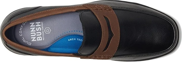 Nunn Bush Luca Moccasin Toe Penny Loafer Lightweight Comfortable Slip-On Men's Lace-up Boots Black : 9 M (D) - Image 2
