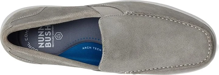 Nunn Bush Luca Moccasin Toe Venetian Suede Slip-On Lightweight Comfortable Loafers Men's Lace-up Boots Gray : 10 M (D) - Image 2