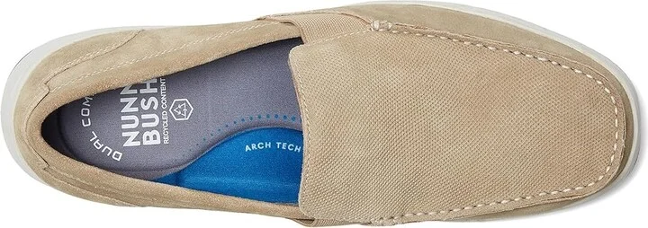Nunn Bush Luca Moccasin Toe Venetian Suede Slip-On Lightweight Comfortable Loafers Men's Lace-up Boots Stone : 7.5 M (D) - Image 2
