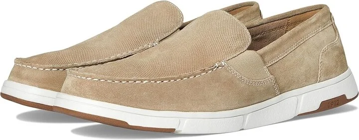 Nunn Bush Luca Moccasin Toe Venetian Suede Slip-On Lightweight Comfortable Loafers Men's Lace-up Boots Stone : 7.5 M (D)