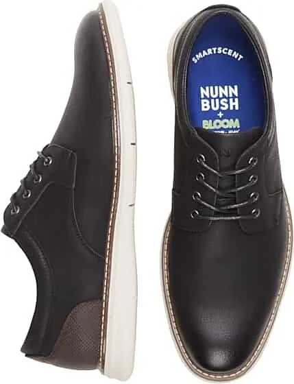 Nunn Bush Men's Chase Plain Toe Oxfords Black