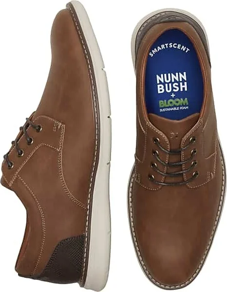 Nunn Bush Men's Chase Plain Toe Oxfords Cognac