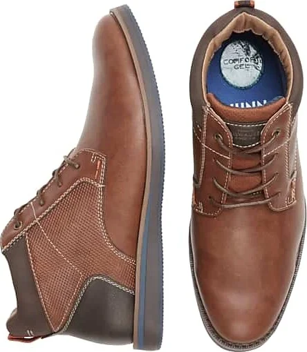 Nunn Bush Men's Circuit Plain Toe Lace-up Boots Cognac