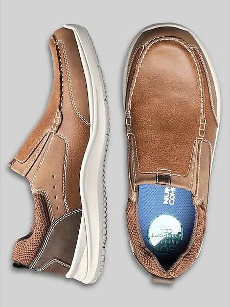Nunn Bush Men's Conway Moc Toe Slip-On Loafers Tan