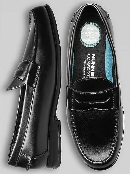 Nunn Bush Men's Drexel Moc Toe Penny Loafers Black