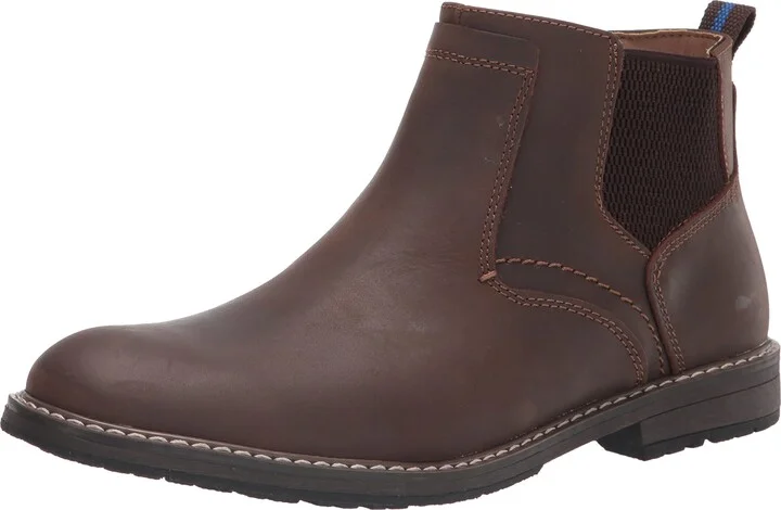 Nunn Bush Men's Fuse Plain Toe Chelsea Boot with Easy Pull ON Elastic Panels
