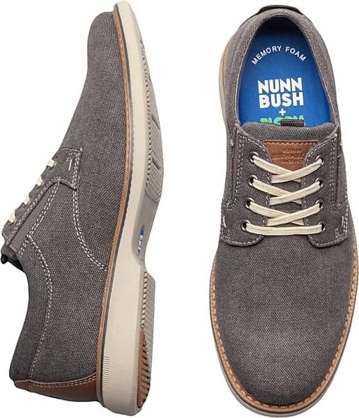 Nunn Bush Men's Otto Canvas Plain Toe Oxfords Gunmetal