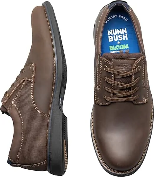 Nunn Bush Men's Otto Plain Toe Oxfords Brown