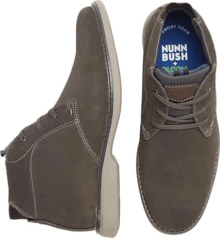 Nunn Bush Men's Otto Suede Lace-up Plain Toe Chukka Boots Gray