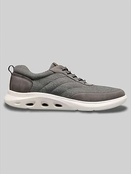 Nunn Bush Men's Ponte Knit Moc Toe U-Balance Lace-Up Sneakers Gray
