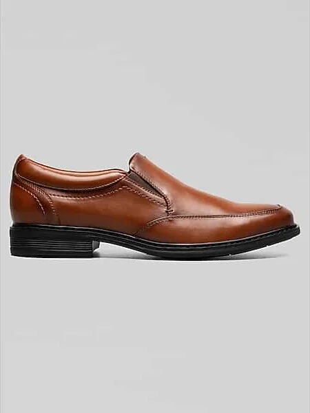Nunn Bush Men's Stark Leather Moc Toe Slip-On Shoes Cognac
