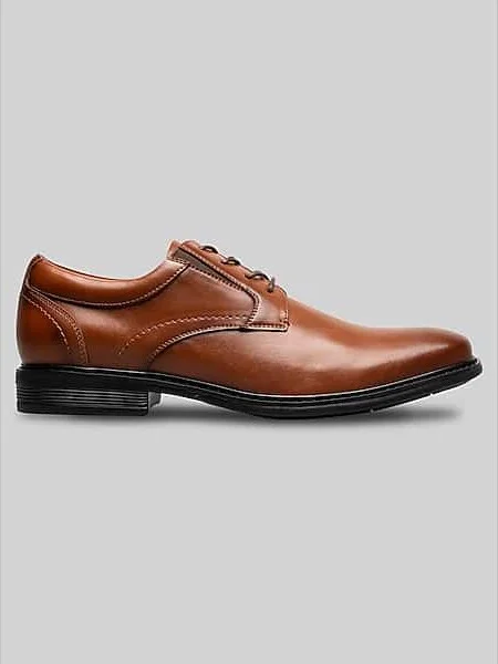 Nunn Bush Men's Stark Leather Plain Toe Oxfords Cognac