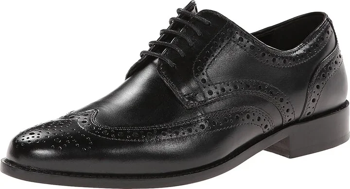 Nunn Bush Nelson Wing Tip Dress Casual Oxford Men's Dress Flat Shoes Black : 7 M (D), Leather - Image 2