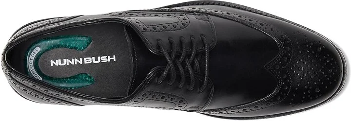 Nunn Bush Nelson Wing Tip Dress Casual Oxford Men's Dress Flat Shoes Black : 7 M (D), Leather - Image 3