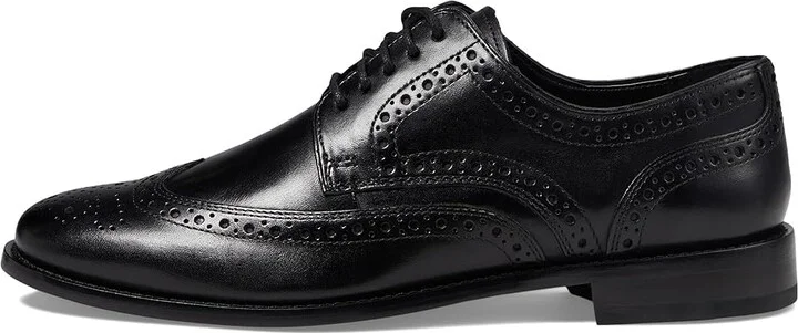 Nunn Bush Nelson Wing Tip Dress Casual Oxford Men's Dress Flat Shoes Black : 7 M (D), Leather - Image 7