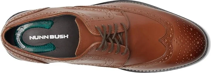 Nunn Bush Nelson Wing Tip Dress Casual Oxford Men's Dress Flat Shoes Cognac : 7 M (D), Leather - Image 3
