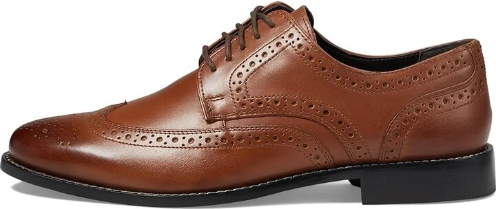 Nunn Bush Nelson Wing Tip Dress Casual Oxford Men's Dress Flat Shoes Cognac : 7 M (D), Leather - Image 7
