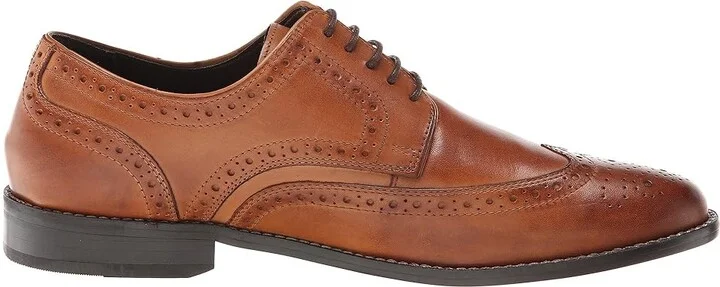 Nunn Bush Nelson Wing Tip Dress Casual Oxford Men's Dress Flat Shoes Cognac : 7 M (D), Leather - Image 8