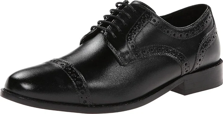 Nunn Bush Norcross Cap Toe Dress Casual Oxford Men's Lace Up Cap Toe Shoes Black : 7 M (D), Leather/Synthetic - Image 2