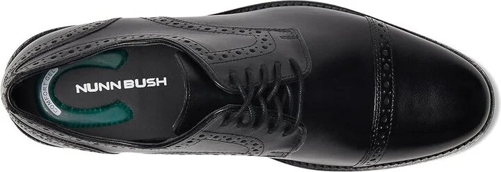 Nunn Bush Norcross Cap Toe Dress Casual Oxford Men's Lace Up Cap Toe Shoes Black : 7 M (D), Leather/Synthetic - Image 3