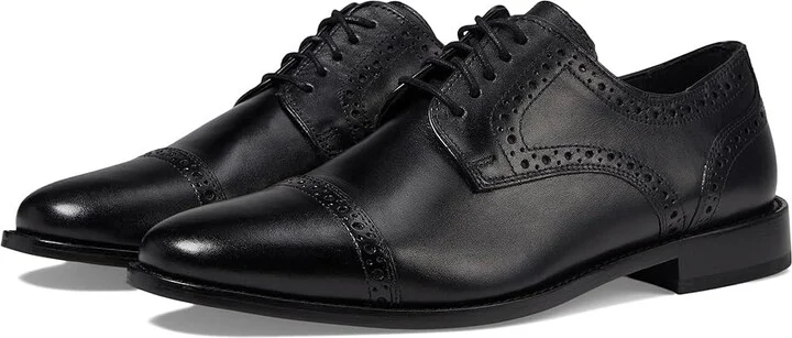 Nunn Bush Norcross Cap Toe Dress Casual Oxford Men's Lace Up Cap Toe Shoes Black : 7 M (D), Leather/Synthetic