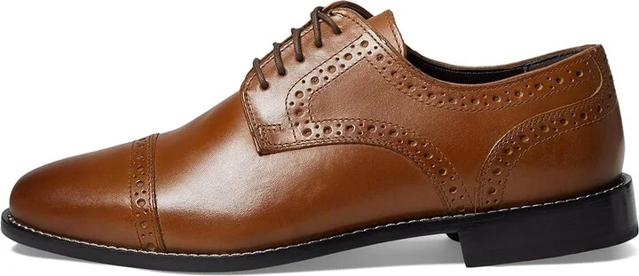 Nunn Bush Norcross Cap Toe Dress Casual Oxford Men's Lace Up Cap Toe Shoes Cognac : 7.5 M (D), Leather/Synthetic - Image 7