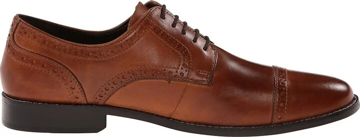 Nunn Bush Norcross Cap Toe Dress Casual Oxford Men's Lace Up Cap Toe Shoes Cognac : 7.5 M (D), Leather/Synthetic - Image 8