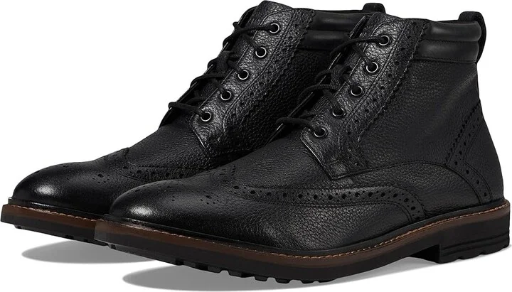 Nunn Bush Odell 2.0 Wingtip Dress Casual Chukka Leather Boot Men's Boots Black : 9 W (EE)