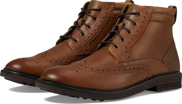 Nunn Bush Odell 2.0 Wingtip Dress Casual Chukka Leather Boot Men's Boots Tan : 8.5 M (D)