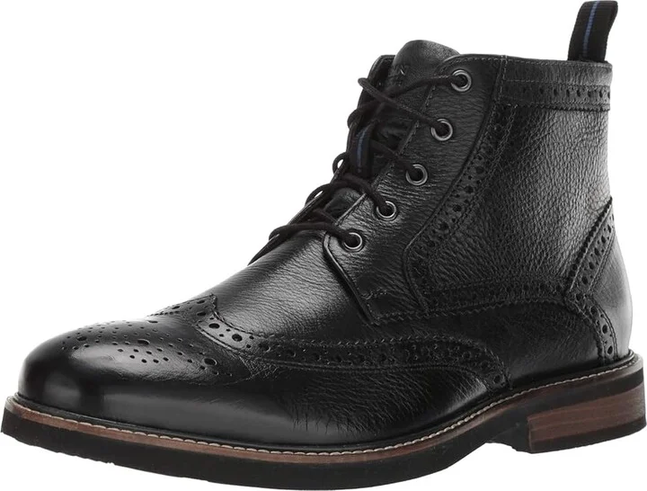 Nunn Bush Odell Wingtip Boot with KORE Walking Comfort Technology Men's Lace-up Boots Black Tumbled : 7.5 M (D), Leather - Image 2