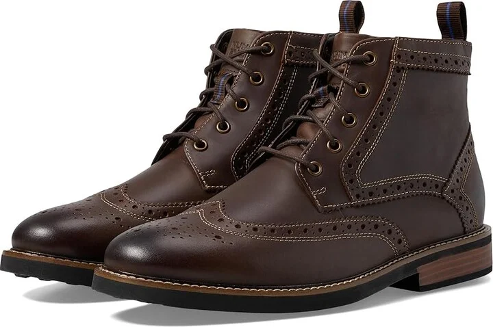 Nunn Bush Odell Wingtip Boot with KORE Walking Comfort Technology Men's Lace-up Boots Brown CH : 7.5 M (D), Leather