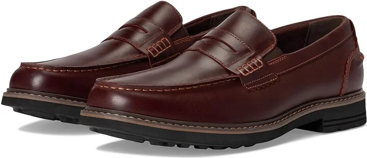 Nunn Bush Odin II Moc Toe Penny Loafer Lightweight and Comfortable Slip-On Men's Shoes Burgundy : 12 W (EE), Leather