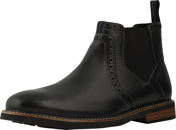 Nunn Bush Otis Plain Toe Chelsea Boot with KORE Walking Comfort Technology Men's Boots Black Tumbled : 9 M (D), Leather - Image 2