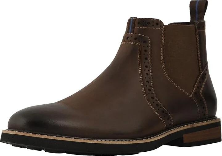Nunn Bush Otis Plain Toe Chelsea Boot with KORE Walking Comfort Technology Men's Boots Brown CH : 7 M (D), Leather - Image 2