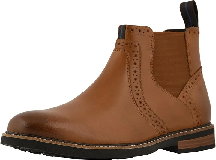 Nunn Bush Otis Plain Toe Chelsea Boot with KORE Walking Comfort Technology Men's Boots Tan CH : 7.5 M (D), Leather - Image 2