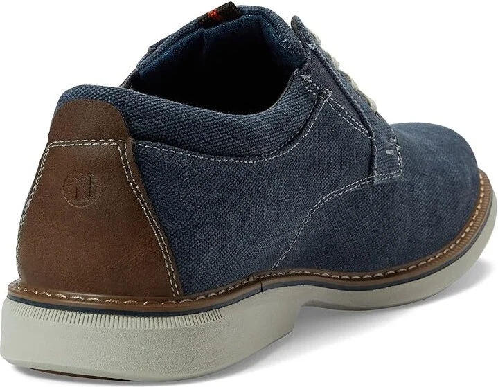 Nunn Bush Otto Canvas Plain Toe Oxford Men's Shoes Blue : 7 M (D), Synthetic/Textile - Image 4