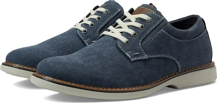 Nunn Bush Otto Canvas Plain Toe Oxford Men's Shoes Blue : 7 M (D), Synthetic/Textile
