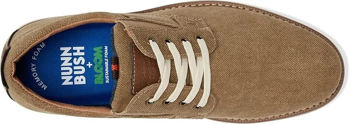 Nunn Bush Otto Canvas Plain Toe Oxford Men's Shoes Khaki : 7 M (D), Synthetic/Textile - Image 2