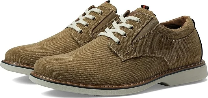 Nunn Bush Otto Canvas Plain Toe Oxford Men's Shoes Khaki : 7 M (D), Synthetic/Textile