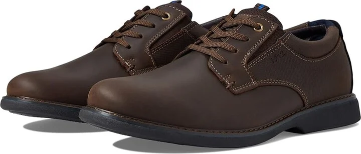 Nunn Bush Otto Plain Toe Oxford Men's Shoes Brown Crazy Horse : 7 M (D), Leather