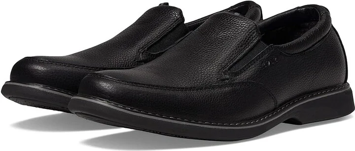 Nunn Bush Otto Plain Toe Slip-On Men's Shoes Black : 7 M (D), Leather