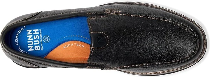 Nunn Bush Owen II Moc Toe Venetian Loafer Lightweight and Comfortable Slip-On Men's Shoes Black : 10.5 M (D), Leather - Image 2