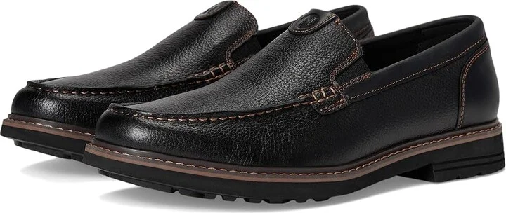 Nunn Bush Owen II Moc Toe Venetian Loafer Lightweight and Comfortable Slip-On Men's Shoes Black : 10.5 M (D), Leather