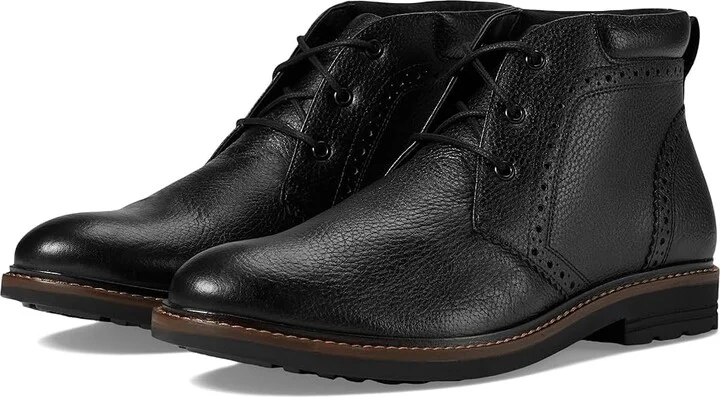 Nunn Bush Ozark 2.0 Plain Toe Chukka Leather Boot Men's Boots Black : 13 W (EE)