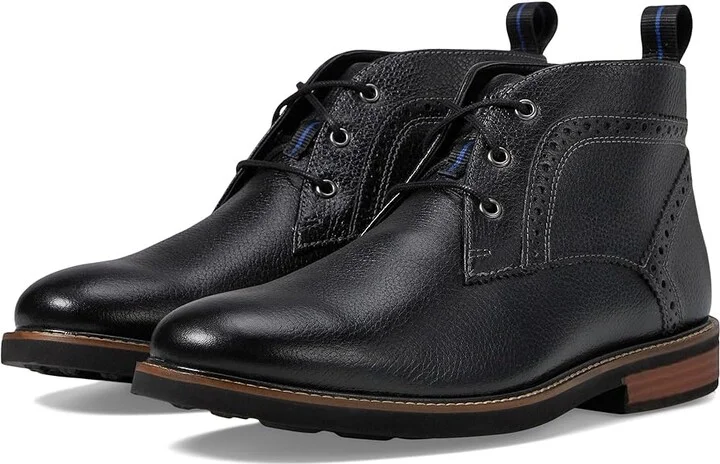 Nunn Bush Ozark Plain Toe Chukka Boot with KORE Walking Comfort Technology Men's Lace-up Boots Black Tumbled : 8.5 M (D), Leather