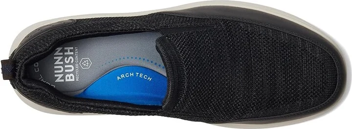 Nunn Bush Ponte Knit Moc Toe Slip-On Sneakers Hybrid Casual Lightweight Athletic Style Loafer Men's Shoes Black : 9.5 W (EE), Synthetic - Image 2
