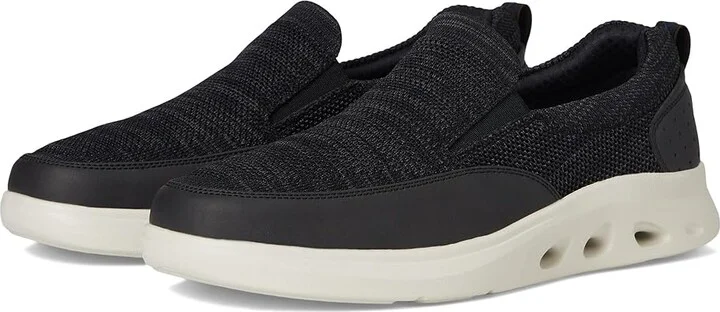 Nunn Bush Ponte Knit Moc Toe Slip-On Sneakers Hybrid Casual Lightweight Athletic Style Loafer Men's Shoes Black : 9.5 W (EE), Synthetic