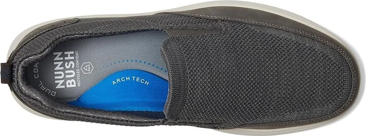 Nunn Bush Ponte Knit Moc Toe Slip-On Sneakers Hybrid Casual Lightweight Athletic Style Loafer Men's Shoes Gray : 7.5 M (D), Synthetic - Image 2